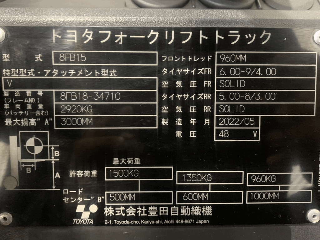 トヨタフォークリフト 7FBE15 メーターASSY トヨタフォークリフト