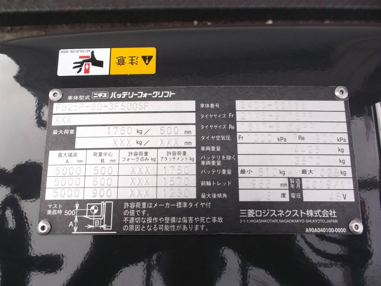 ニチユ NCHIYU 中古フォークリフト forklift バッテリーカウンター 3段フルフリー5Mマスト サイドシフト